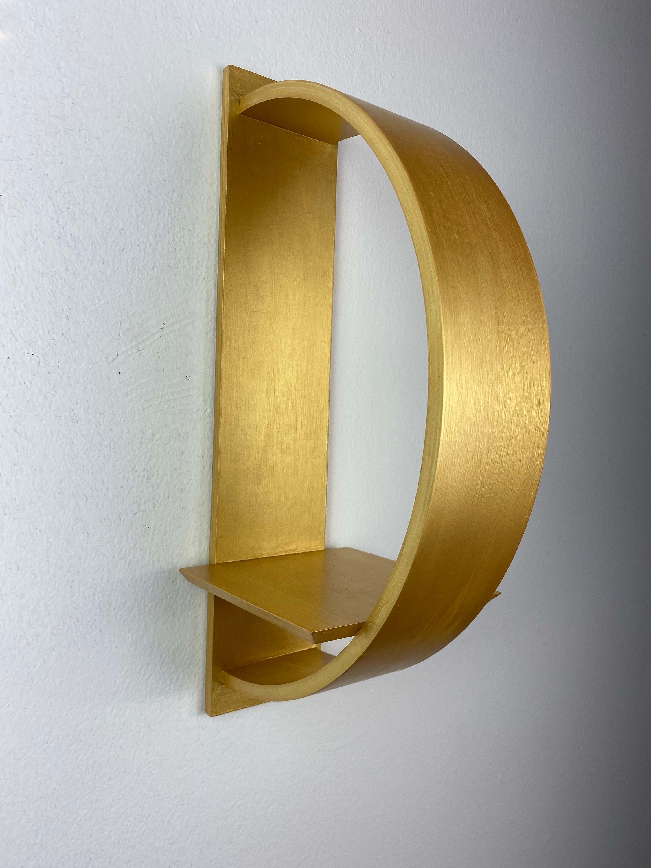 Gold Metallic Wall Plant Shelf Plant Hanger Reclaimed Wood Etsy UK