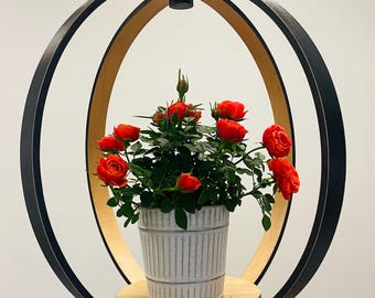 Holzpflanzenaufhänger, große runde Pflanzenaufhänger, 16-Zoll-Lotus-Aufhänger für Innendekor zweckentfremdete Trommel