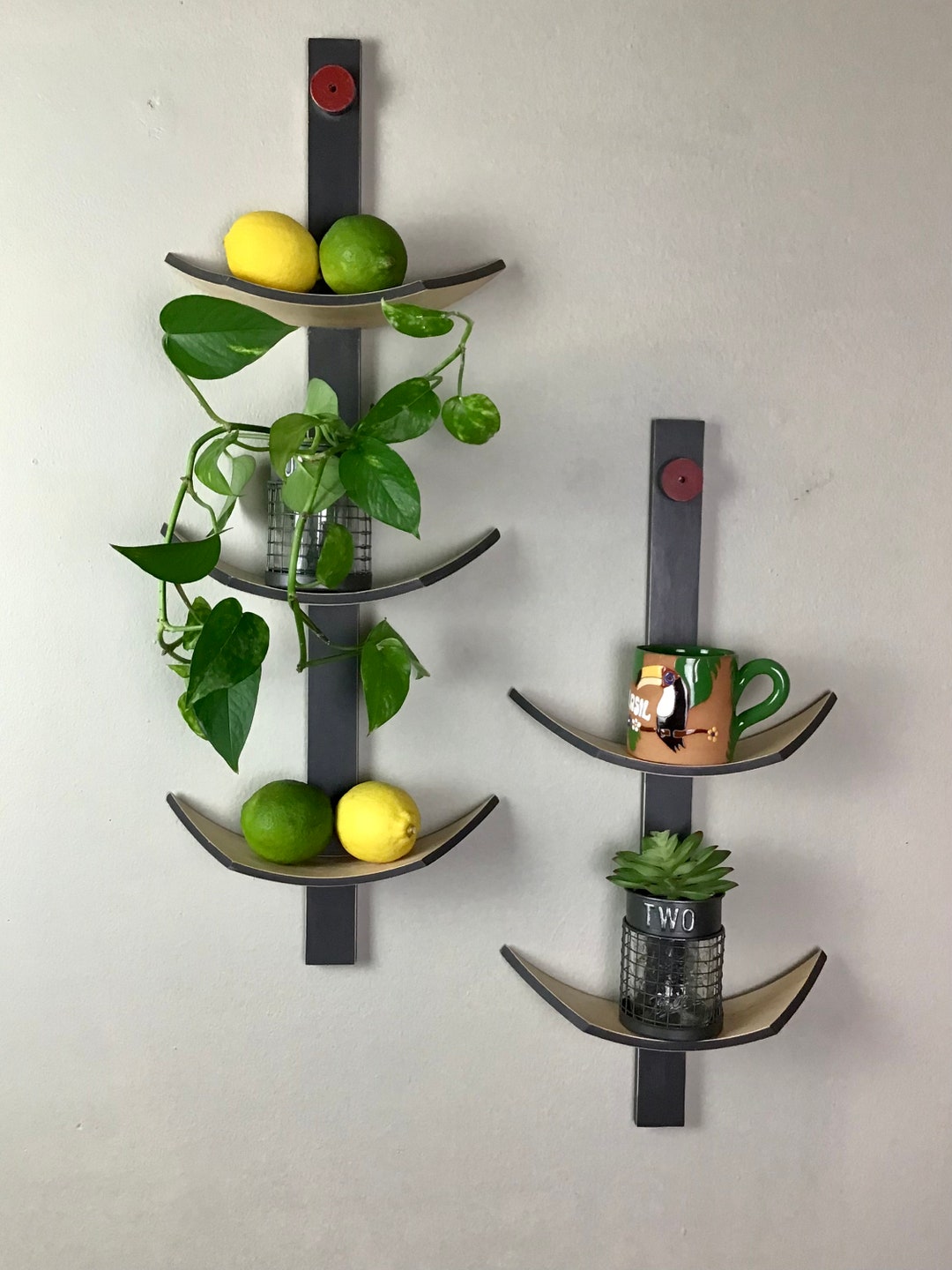 Decorative Kitchen Shelf Modern Shelf Decor Unique Wall Etsy