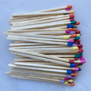 Refill Matchsticks! Bundle of 100 Color Safety Matches to Refill Your Match Bottle