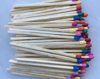 Refill Matchsticks! Bundle of 100 Color Safety Matches to Refill Your Match Bottle