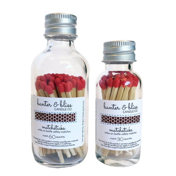 Match Bottles with Striker 30 & 60 Count Matchsticks Etsy