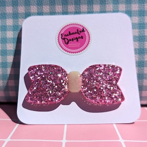 Sparkly Pink & White Bow