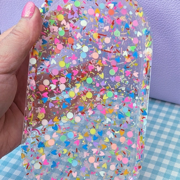 Rainbow Heart Sprinkles & Glitter Trinket Tray