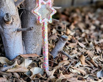 Varita de hada de resina/varita de estrella para niñas, juego de simulación