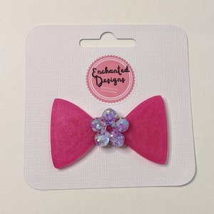 Pink with Purple Flower Bow