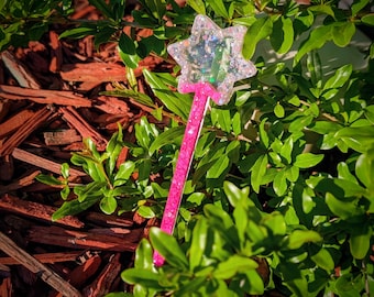 Varita de hada de resina/varita mágica de estrella, accesorio para disfraz (17,5 cm)