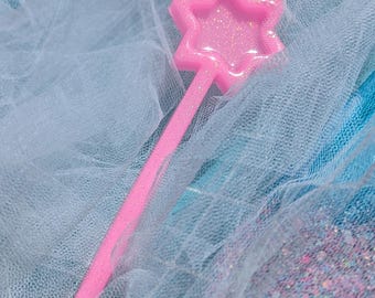 Varita de hada de resina/Estrella brillante, accesorio para disfraz (17,5 cm)