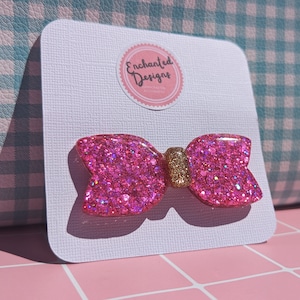 Pink & Gold Glitter Bow