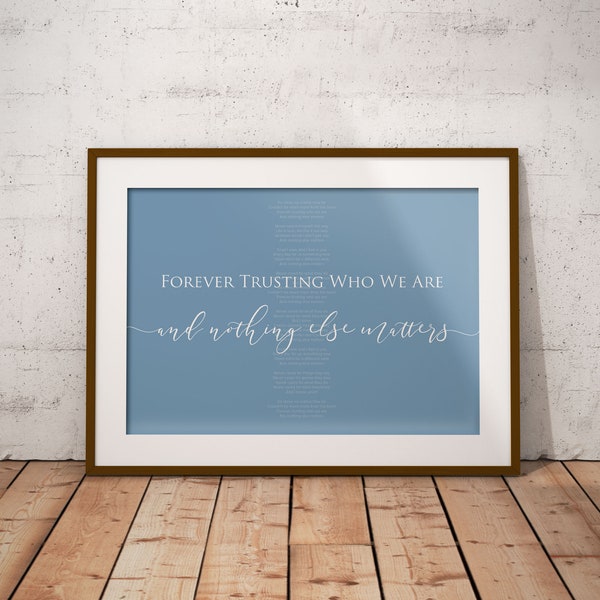 Metallica Nothing Else Matters Paroles Metallica musique Wall Print Home Decor