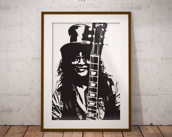 Slash Saul Hudson Guns n Roses custom design Hi resolution digital wall art printable file