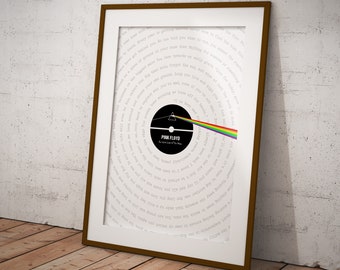 Pink Floyd The Dark Side of The Moon Album Lyrics Wall Poster Home Decor