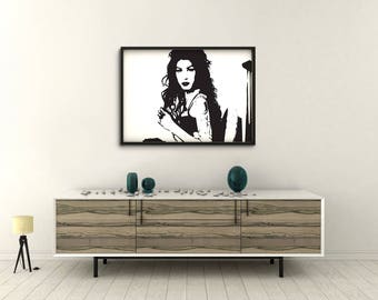 Amy Winehouse custom design Hi resolution digital wall art printable file