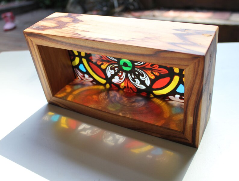 Large Stained Glass Handmade Timber Light Box. Translucent Etsy
