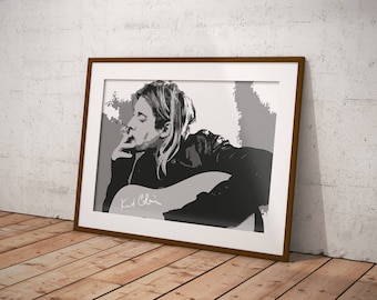 Kurt Cobain Guitar custom design Hi resolution digital wall art printable file