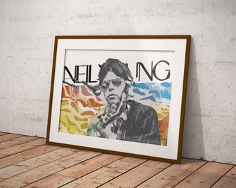 Neil Young custom design Hi resolution digital wall art printable file