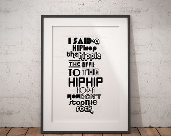 Rappers Delight I Said A Hip Hop Poster Print The Sugar Hill Gang Music Song Lyrics