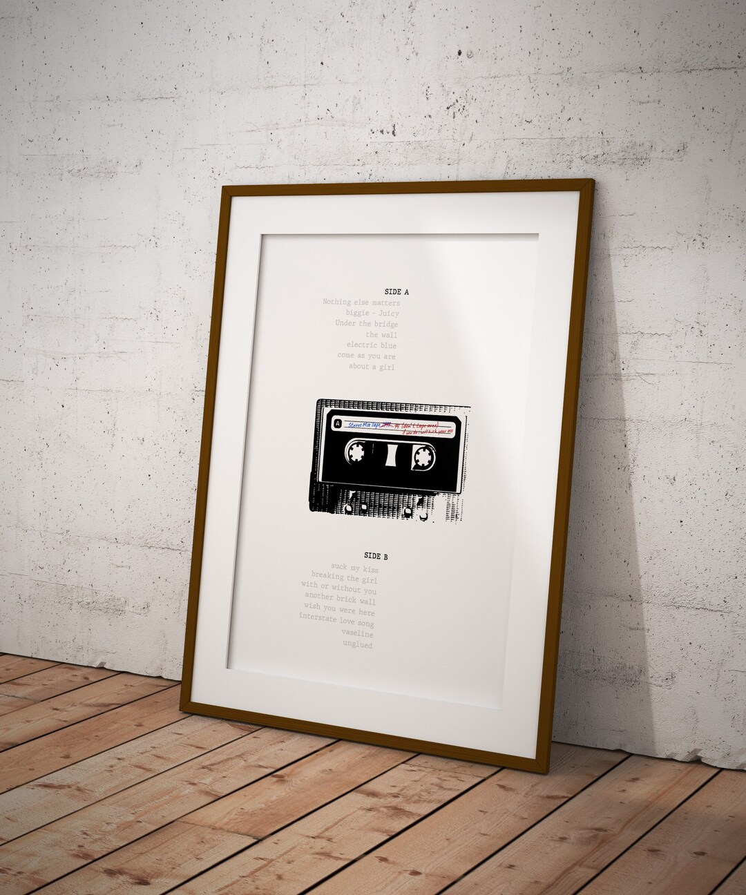 Personalised Cassette Mix Tape Printable PDF Custom Retro Music Poster ...