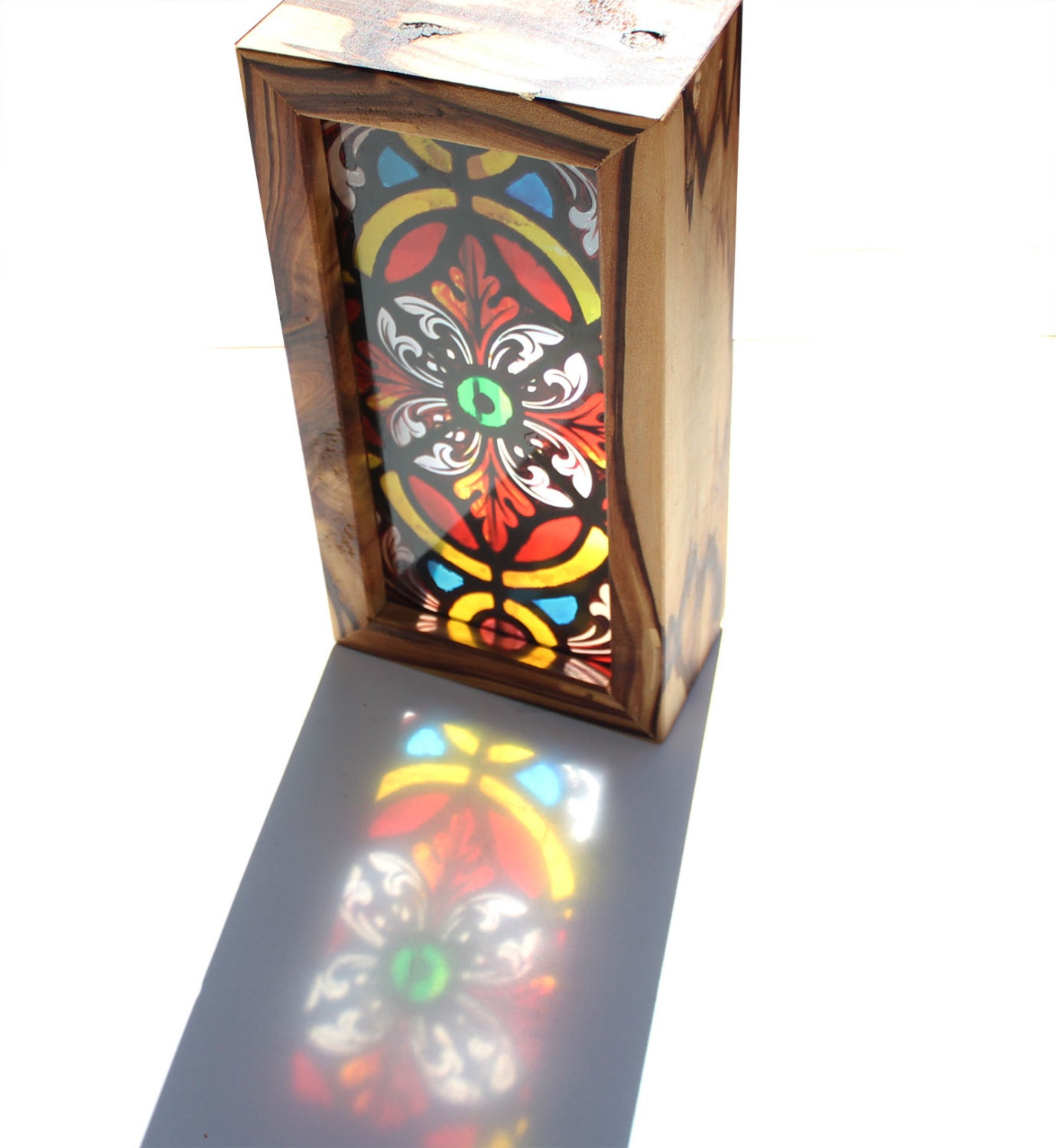 Large Stained Glass Handmade Timber Light Box. Translucent Etsy