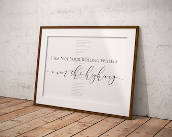 I Am the Highway Chris Cornell Lyrics Audioslave music Wall Print Home Decor