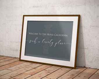 The Eagles Hotel California Lyrics Music Wall Print Home Decor