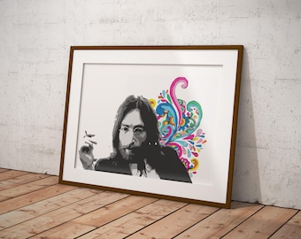 John Lennon custom design Hi resolution digital wall art printable file
