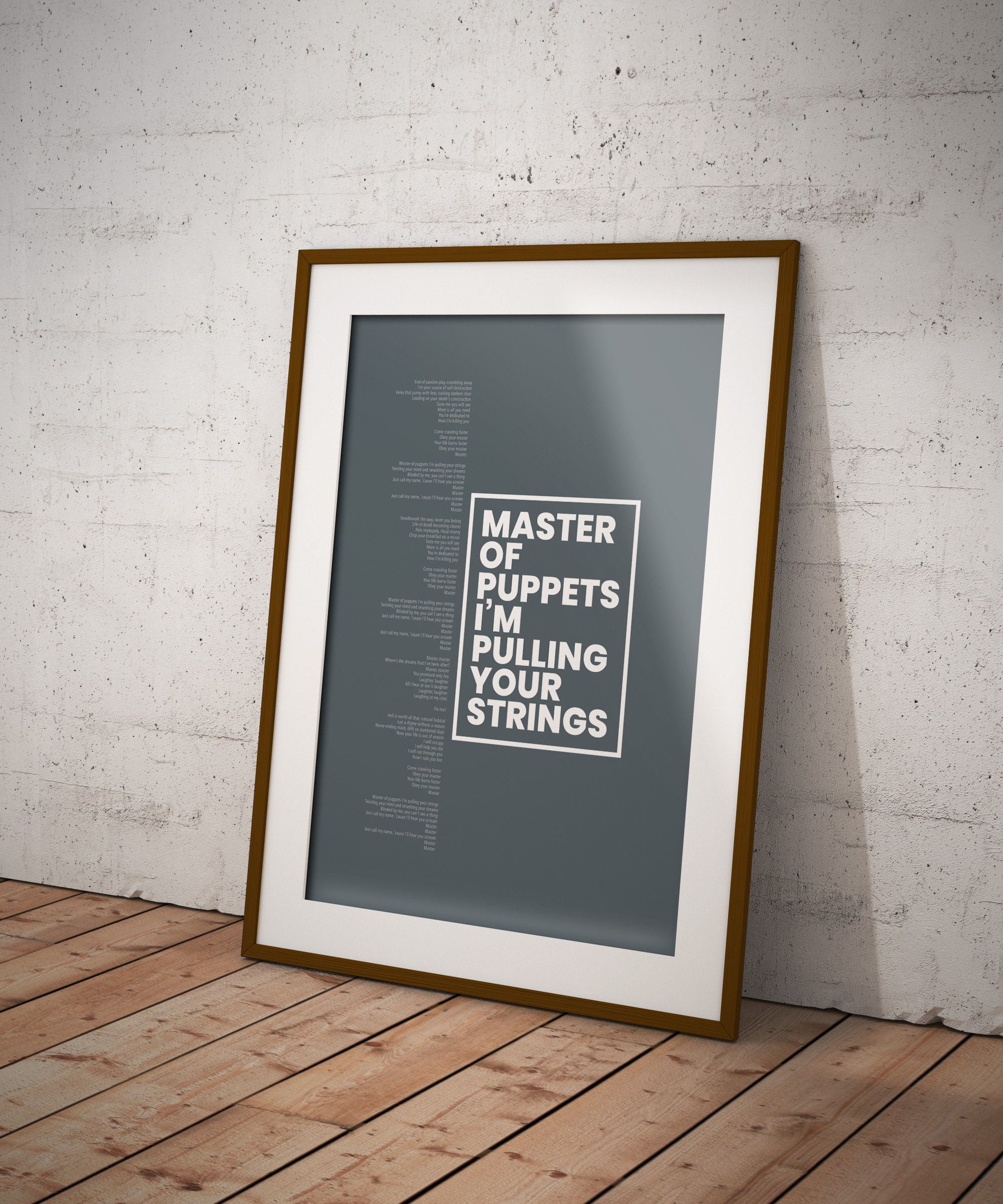 Metallica Master of Puppets Lyrics Metallica Music Wall Print Home ...