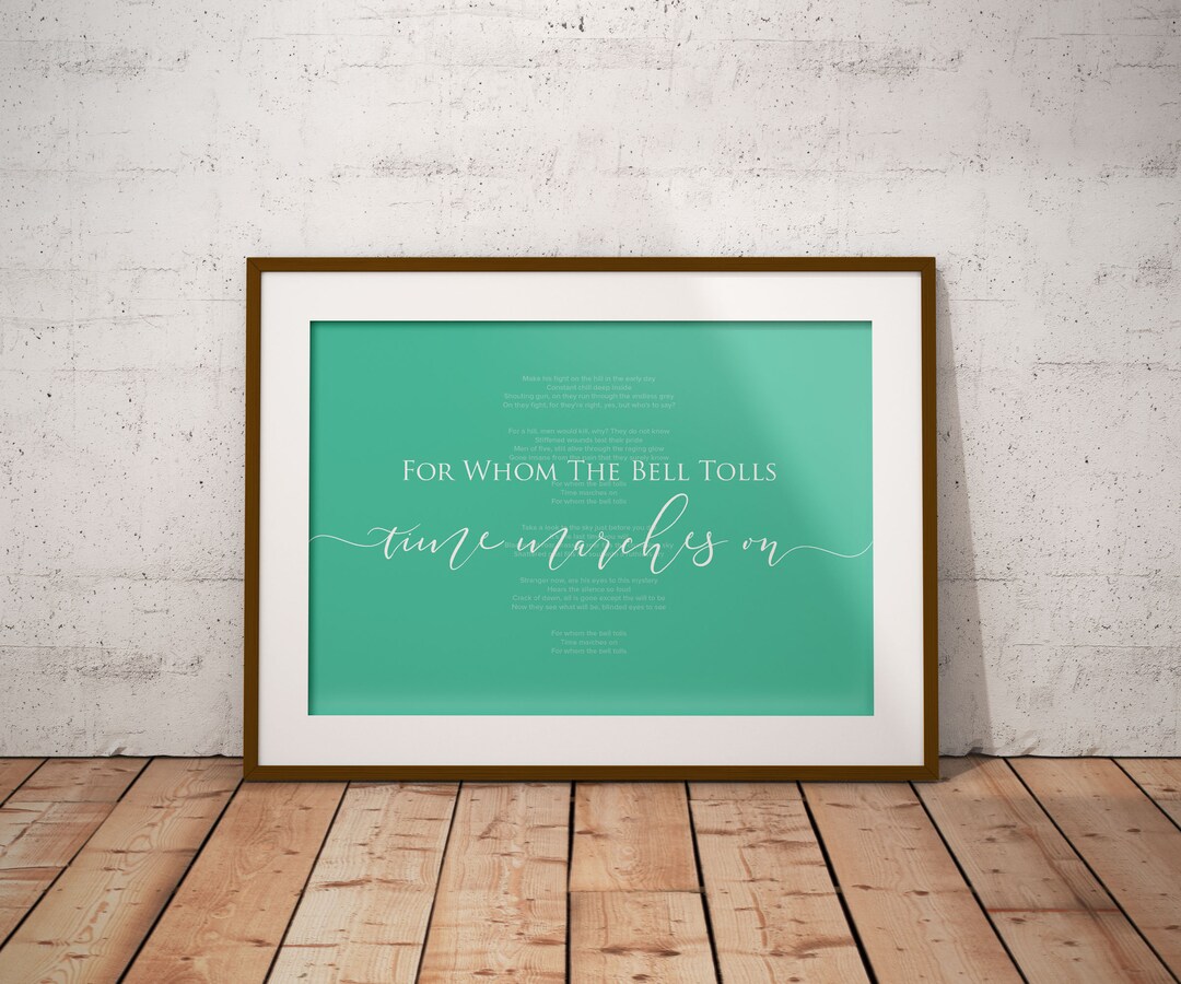 For Whom the Bell Tolls Metallica Lyrics Metallica Music Wall