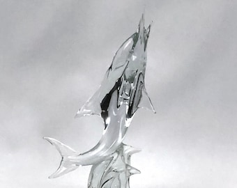 Licio Zanetti, Large Mid-Century Murano glass Dolphin sculpture from 60s