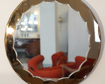 Italian vintage bronze mirror by Cristal Art