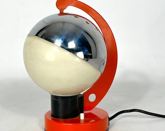 Space age Italian metal and plastic table lamp from 60s