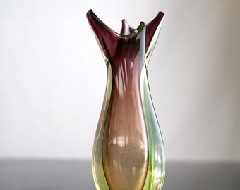 Vintage Italian Sommerso glass vase by Flavio Poli for Seguso. 1960