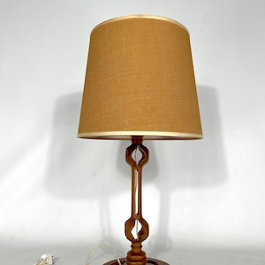 Vintage Italian wood table lamp from 50s