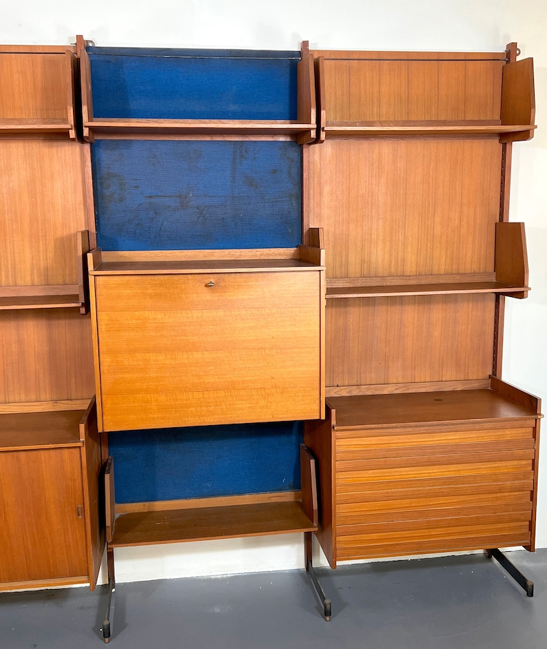 Midcentury Modern Modular Wood Bookcase From 50s Etsy