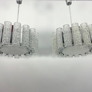 Set of two Mid-Century Murano glass element chandeliers. Italy 1960s