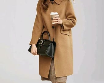 Warm Women Wool Coat, Winter Wool Jacket, Wool Jackets Women Wool Coat Any Size