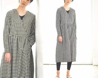 Plaid Linen Women Dress Linen Women Dresses Women Dress Linen Dresses any Size