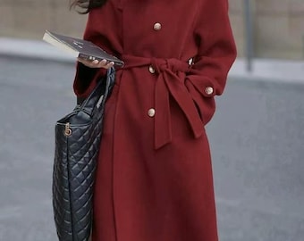 Women Wool Coat, Winter Wool Jacket, Wool Jackets Women Wool Coat Any Size