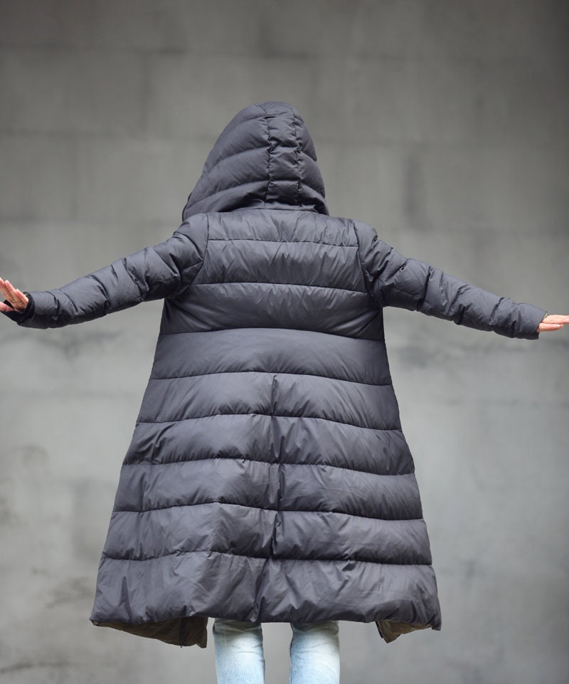 A-line Long Down Coat Jacket Winter Duck Down Coat Thick Women - Etsy
