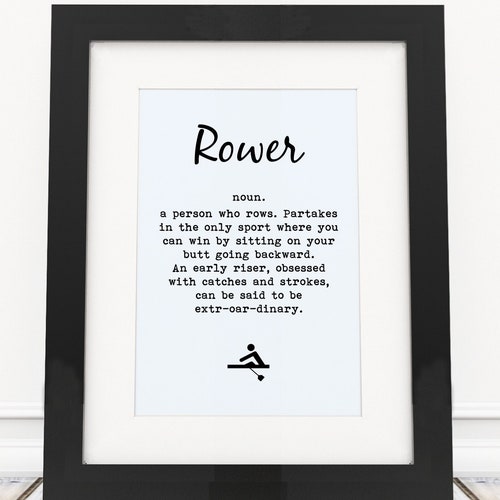 Rowing Gifts Rower Definition Print Rower Gift Rowing Etsy