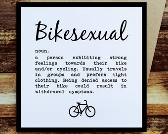 Cycling Card - Bikesexual, Bike Card, Cyclist Card, Cycling Greeting Card, Cycling Greetings Card, Funny Cycling Card, Funny Cyclist Card
