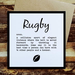 Rugby Definition. Rugby Card, Rugby Player Card, Rugby Lover Card, Card for Rugby Player, Card for Rugby Lover, Rugby Team, Rugby Supporter