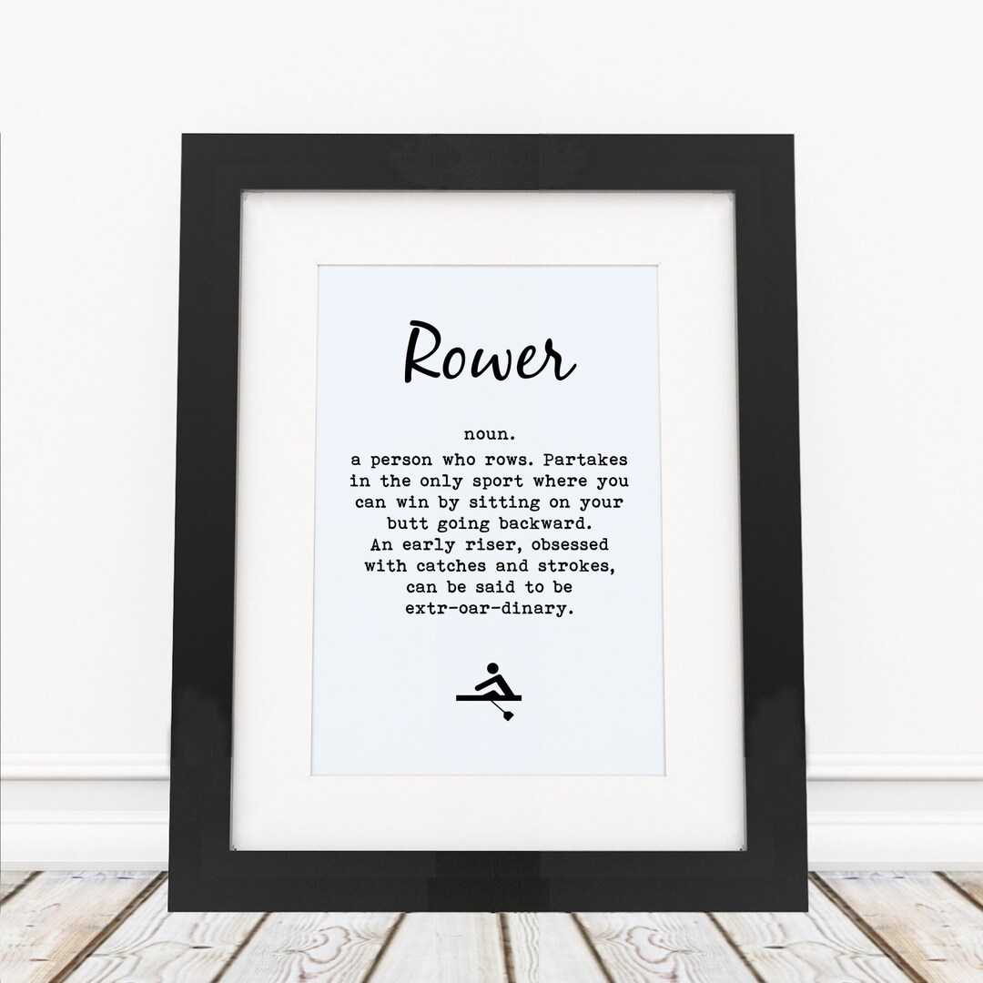 Rowing Gifts Rower Definition Print Rower Gift Rowing Etsy