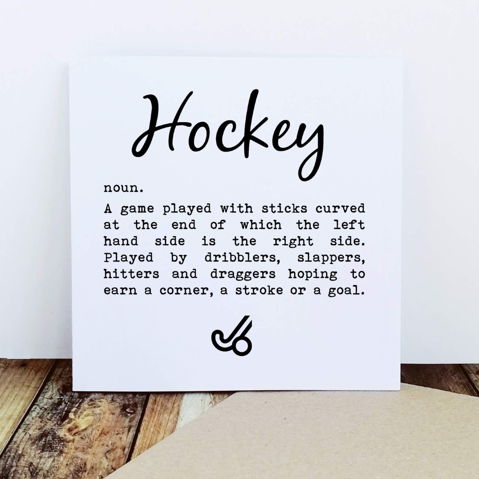 Hockey Definition Hockey Greetings Card Card for Hockey Etsy
