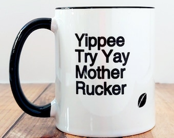 Rugby Mug – Yippee Try Yay Mother Rucker – Funny Rugby Gift, Rugby Player Birthday Present, Rugby Fan Gift, Rugby Coach Gift for Men