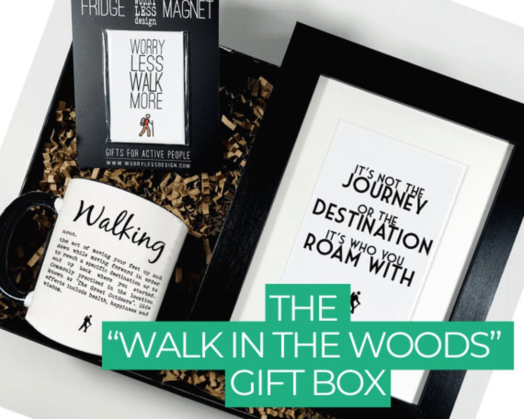 Hiking Gifts the walk in the Woods Gift Box. Walking Gifts Walking
