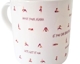 Yoga Mug – Move Your Asana – Funny Yoga Gift for Women, Yoga Teacher Gift, Yoga Birthday Present, Yoga Lover Mug, Namaste Gift