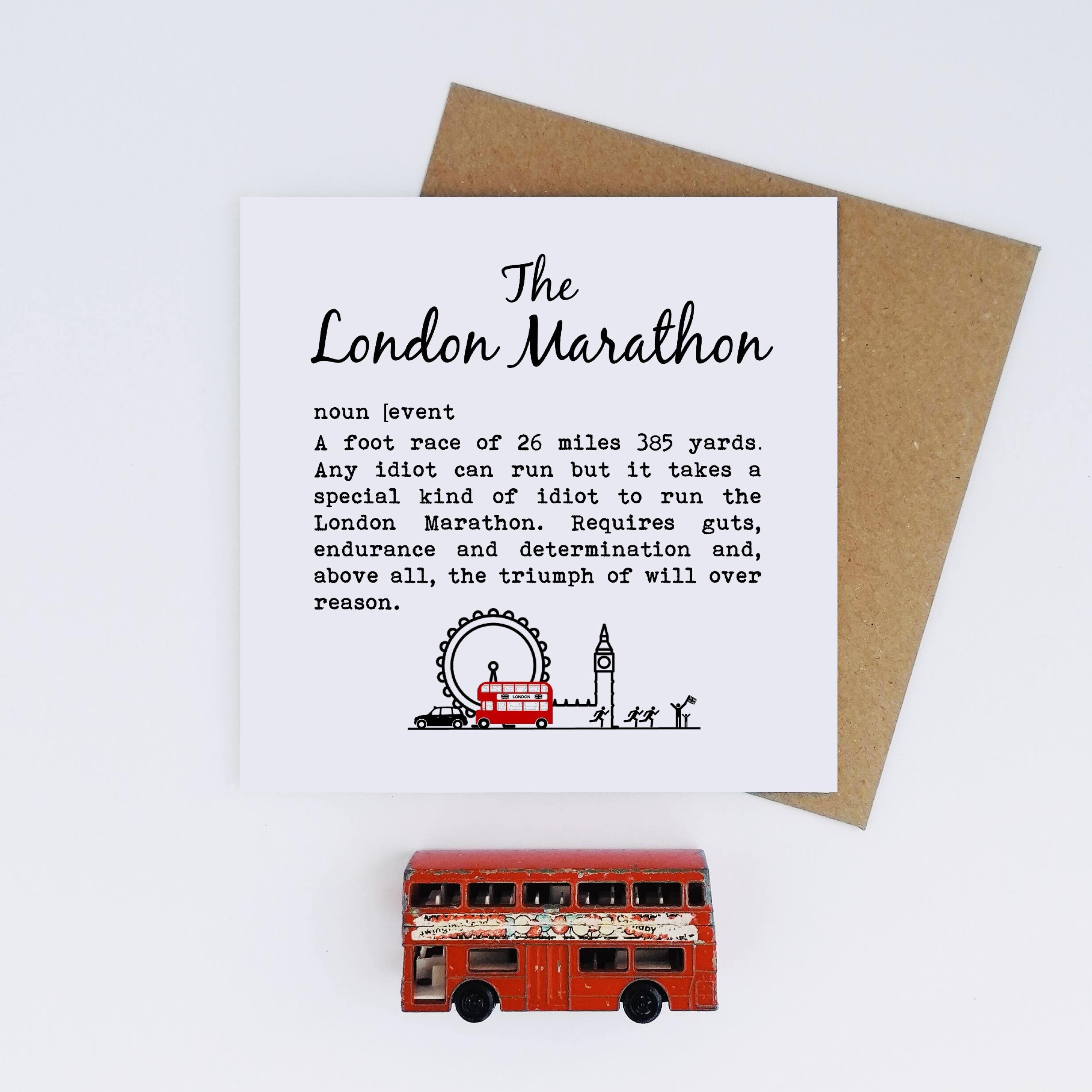 The London Marathon. Marathon Card, Marathon Runner Card, Card for