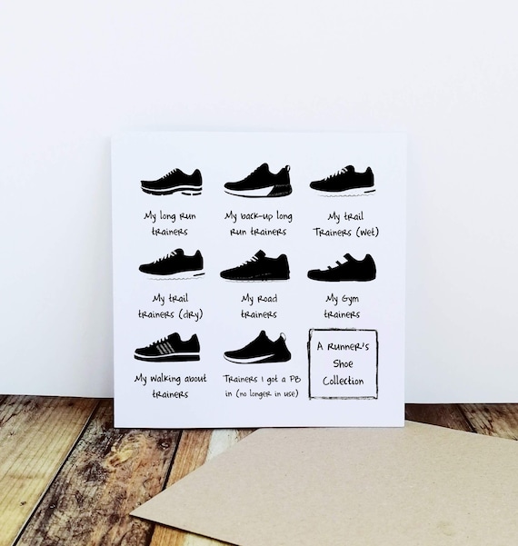 A Runner's Shoe Collection Running Card Runner Card | Etsy UK