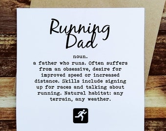 Running Card – Running Dad – Fathers Day Card for Runner, Funny Running Gift, Card for Running Dad, Marathon Dad Card, Gift for Runner
